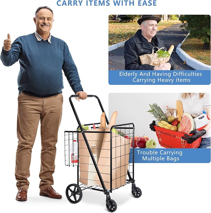 SUPER DEAL Folding Shopping Cart - Image 2