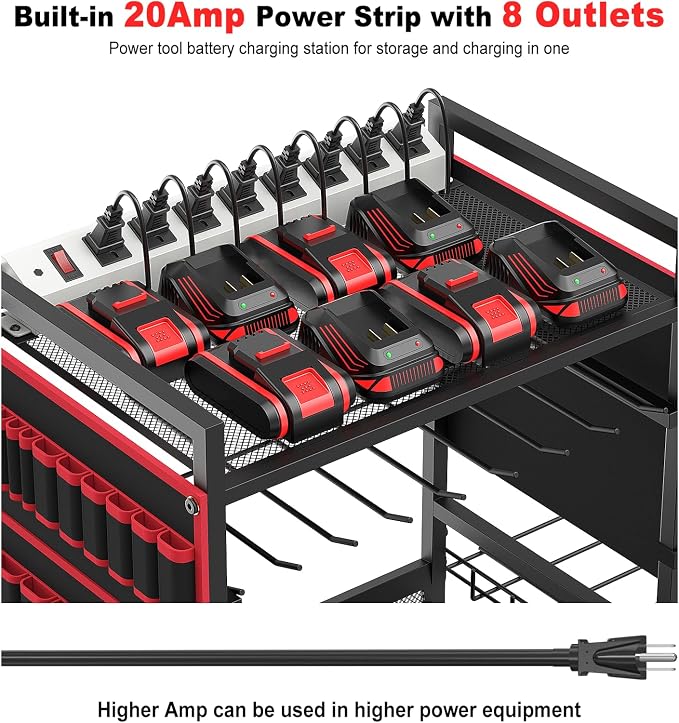 JUNNUJ Garage Large Power Tool Organizer Cart - Image 2