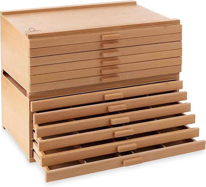 7 Elements 12 Drawer Wooden Artist Storage Supply Box by 7Elements