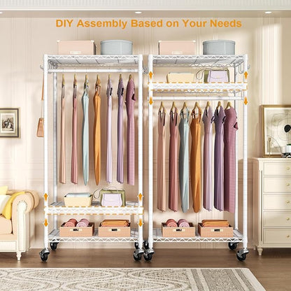 FUTASSI P6 Medium Rolling Clothes Rack Heavy Duty, Clothing Racks - Image 5