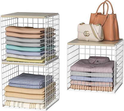 3PCS Stackable Closet Organizers and Storage, Closet Shelves by Hencawima