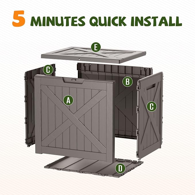 40 Gallon Waterproof Resin Deck Box, Outdoor Lockable Toy Storage Box Container - Image 7