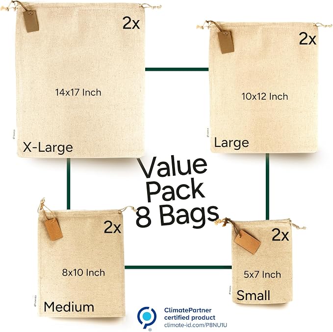 LEAFICO Muslin Cloth Bags with Drawstrings - Image 2