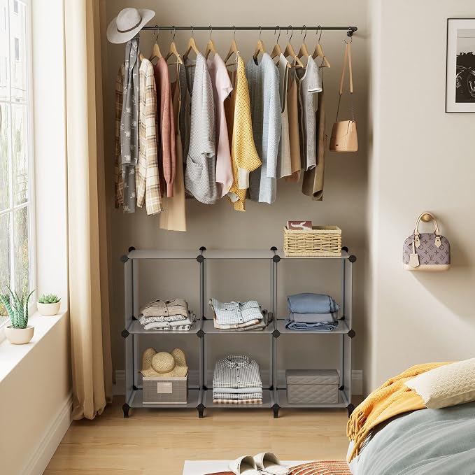 HOMIDEC 6 Light Grey Cube Storage Organizer, Modular Storage Shelf - Image 2