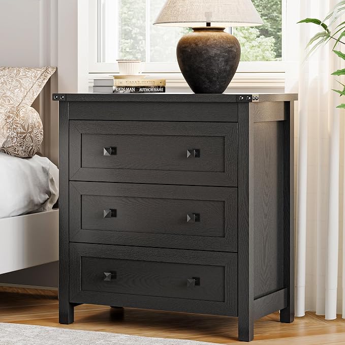 Dresser for Bedroom with 3 Drawers, 27.55" Wide Small Chests of Drawers by Xixini