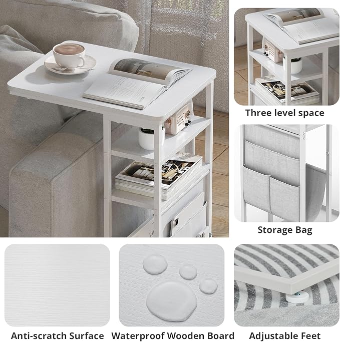 C Shaped End Table 28" 3-Tier C Table - Image 4