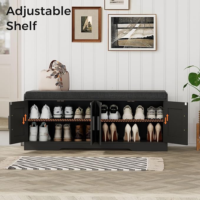 Homleke 2-Tier Storage Bench, Shoe Bench - Image 6