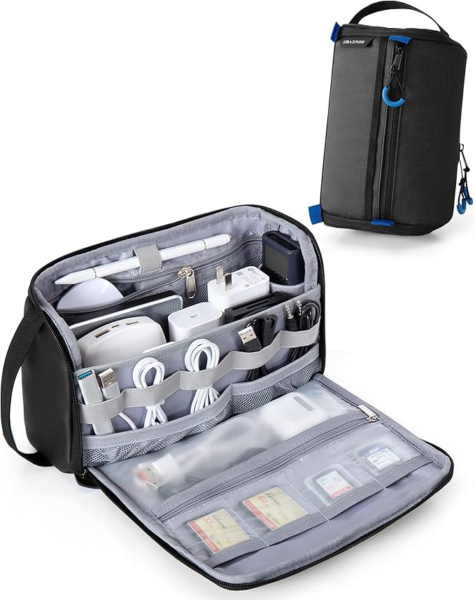 Smasrob Electronics Organizer Travel Case, Tech Bag Charger Pouch, Elastic Bands by Smasrob
