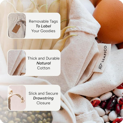 LEAFICO Organic Cotton Produce Bags - Image 4