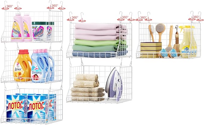 3-Tier Foldable Laundry Basket Organizer - Image 8
