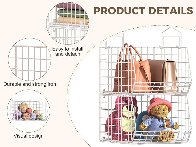 4" Extra Deeper Foldable Hanging Closet Organizer, Small Wire Cabinet Shelves - Image 10