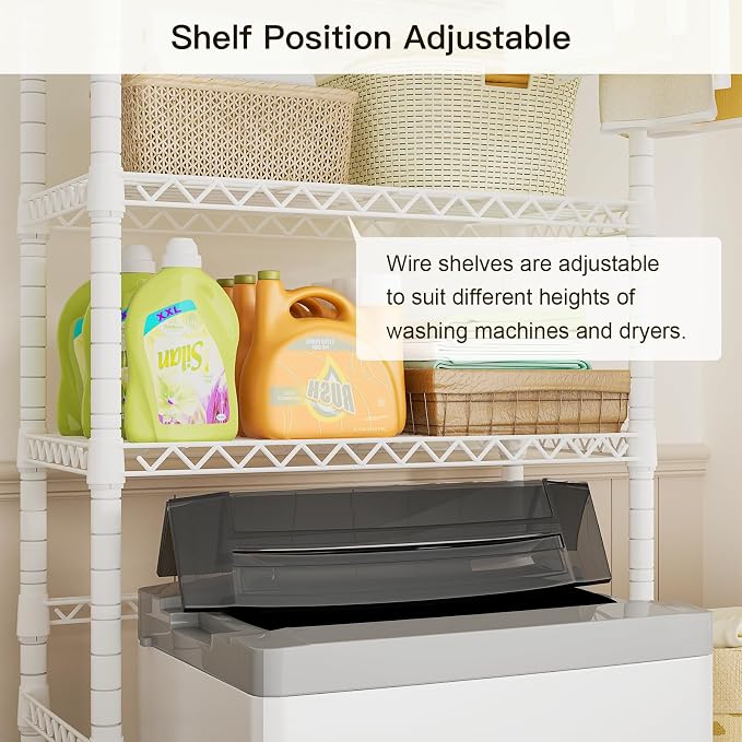 Ulif U11 Mini Over Washer and Dryer Shelves, 3 Tiers Laundry Room Storage and - Image 4