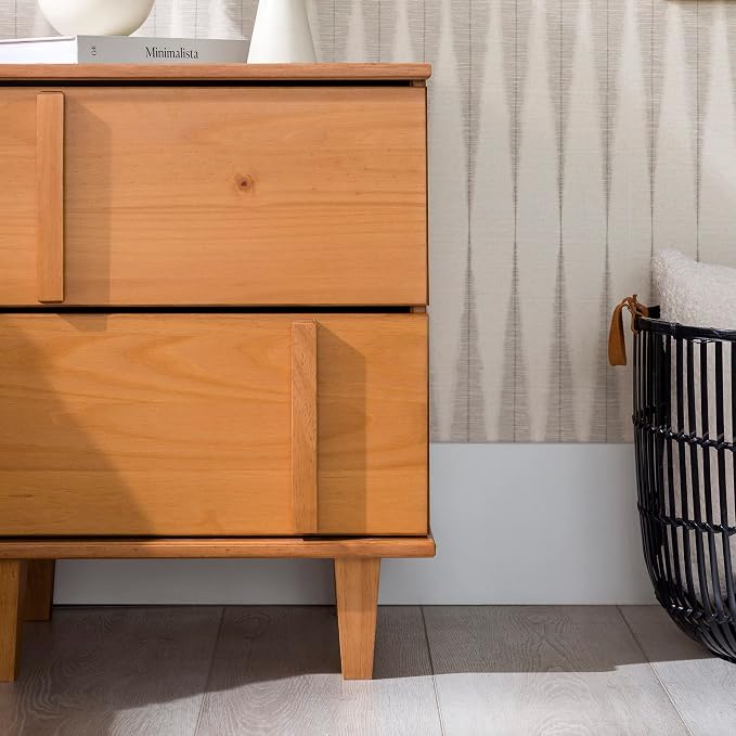 Walker Edison Sprague Contemporary Detailed Drawer Solid Wood Nightstand - Image 5
