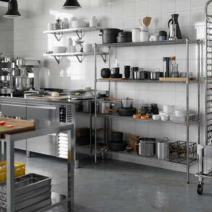 14" Deep x 54" Wide x 64" Height Wire Shelving Kit | 4-Tier | NSF Commercial - Image 5