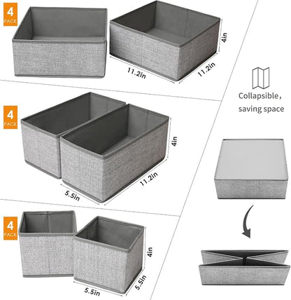 12 Pack Drawer Organizers for Clothing, Foldable Clothes Storage Box Closet - Image 2