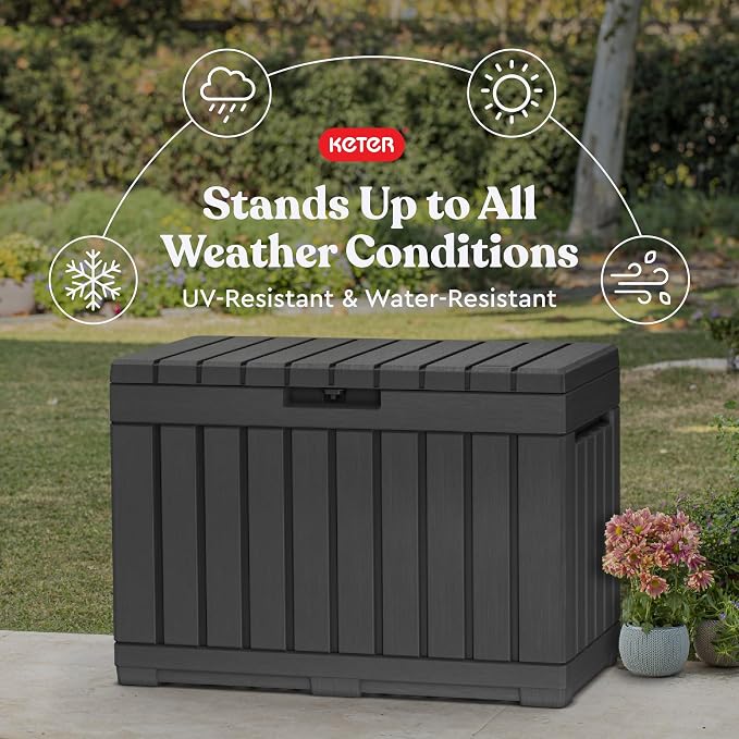 Keter Kentwood 50 Gallon Resin Deck Box-Organization and Storage - Image 5