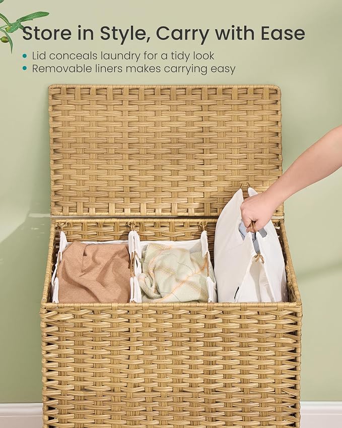SONGMICS 3-Section Laundry Hamper - Image 4