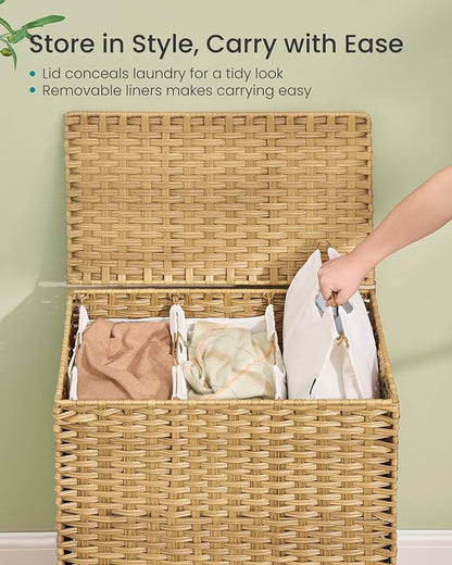 SONGMICS 3-Section Laundry Hamper - Image 4