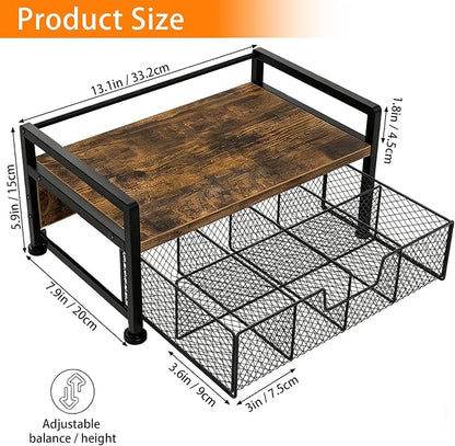 Tea Bag Organizer for Kitchen Countertop, Wooden Tea Box Organizer - Image 2