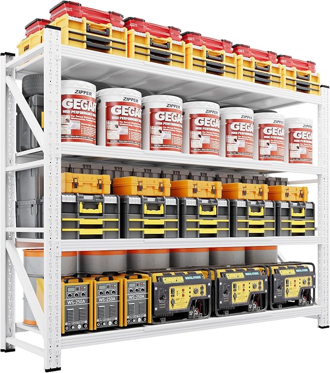 79" Wide Storage Shelves, 7000LBS Garage Shelving Heavy Duty, Standing Shelf by LISSIMO