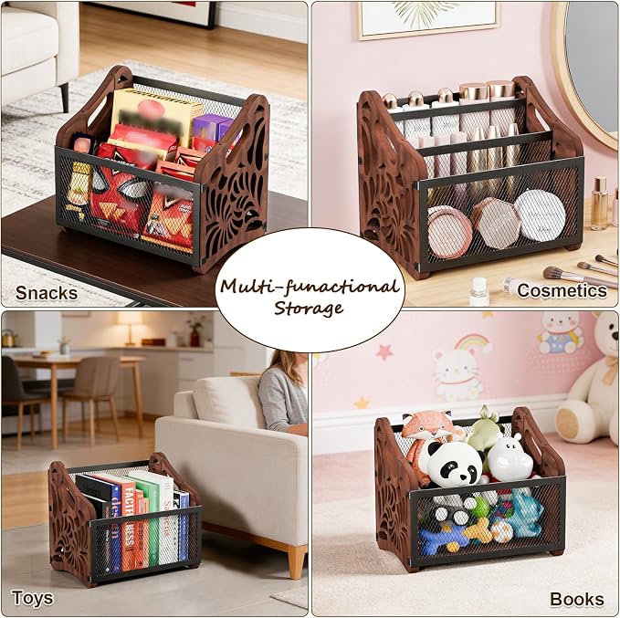 Wood Magazine Holder, 3-Compartment Magazine Rack Floor | Magazines File Holder - Image 4
