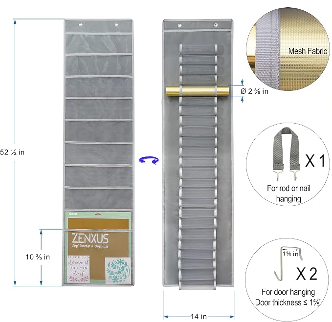 Hanging Vinyl Organizer, Double-Sided, 12x12 Paper Storage - Image 3