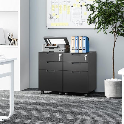3 Drawer Vertical File Cabinet, Mobile Filling Cabinets - Image 2