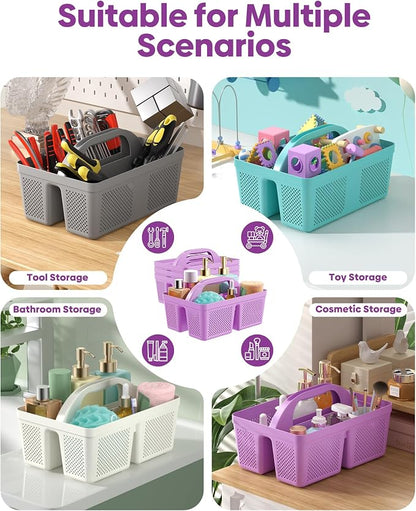4 Pack Portable Shower Caddy, Integrated Handle, Reinforced Plastic, Organizer - Image 6