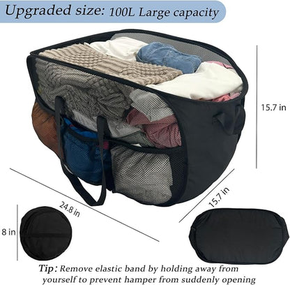 100L Extra Large Mesh Pop Up Hamper - Image 7