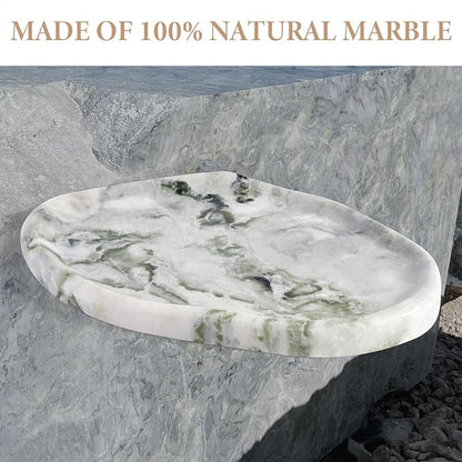 Koville Luxury Natural Green Marble Vanity Tray, Cloud Shape Serving Stone Key - Image 3