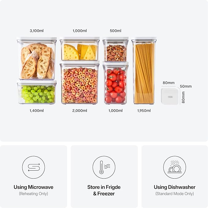 VAKUEN Premium Airtight Food Storage Containers Mega 8P/Set. Total 46.11cup - Image 6