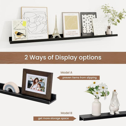 Picture Ledge Shelf, Floating Shelves Set of 2, 40 Inches Solid Wood Nursery - Image 6