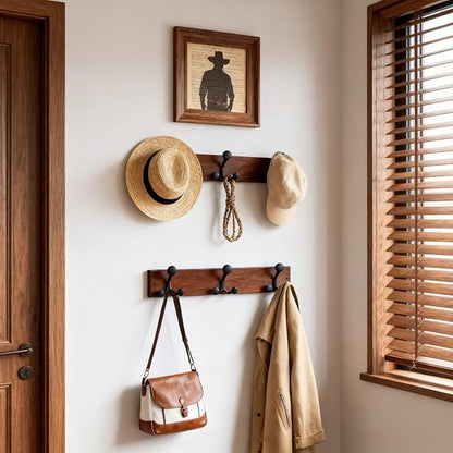 SKOLOO 17-Inch Wood Coat Rack Wall Mount - Image 3