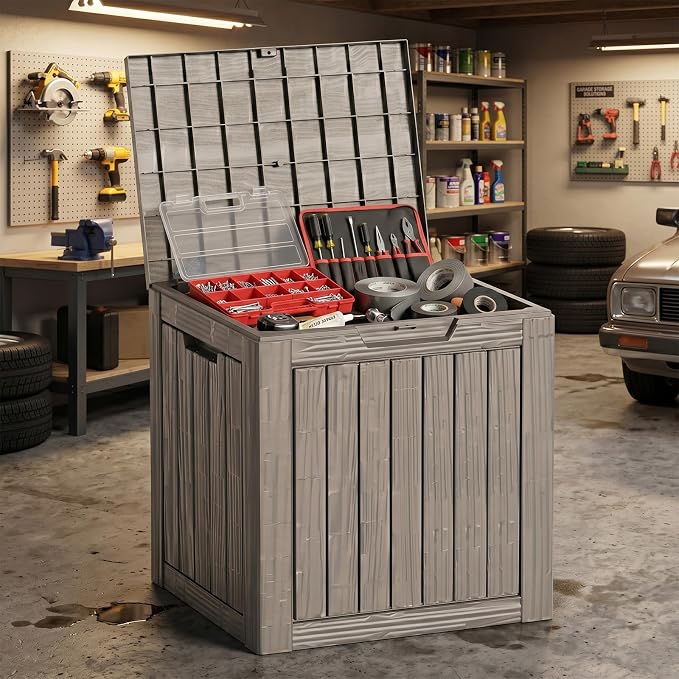 35 Gallon Deck Box Outdoor Waterproof, Resin Storage Box Outdoor Lockable - Image 9