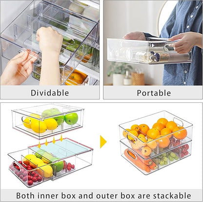 Mano Fridge Drawer Pull Out Stackable Bins - Image 3