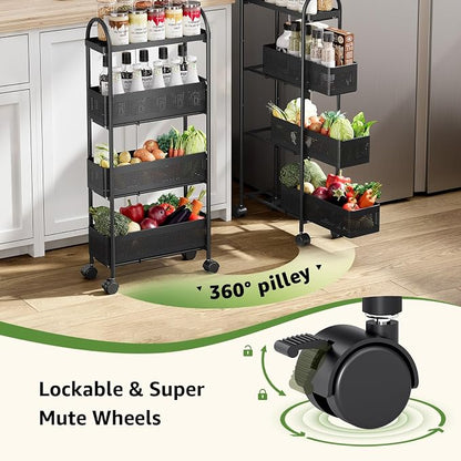 KINGRACK 4-Tier Slim Storage Cart - Image 4