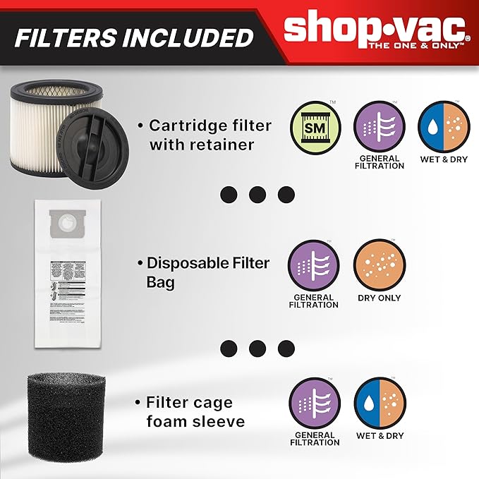 Shop-Vac 9522205 5 Gallon 5.5 Peak HP Hangup Wet/Dry Vacuum, 1.25 Inch Diameter - Image 9
