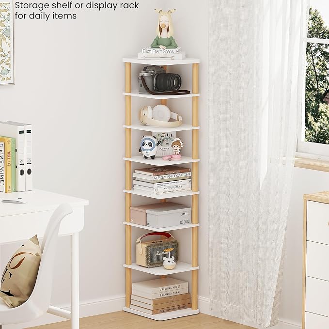 LUCKNOCK Vertical Shoe Rack, 8-Tier Tall Narrow Shoe Organizer - Image 6