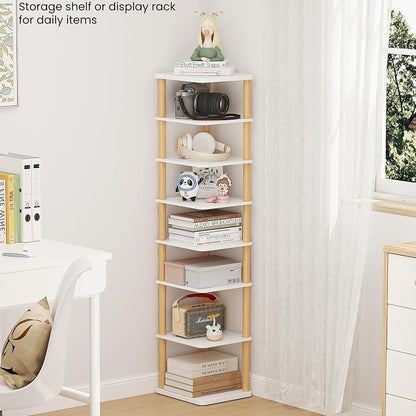 LUCKNOCK Vertical Shoe Rack, 8-Tier Tall Narrow Shoe Organizer - Image 6