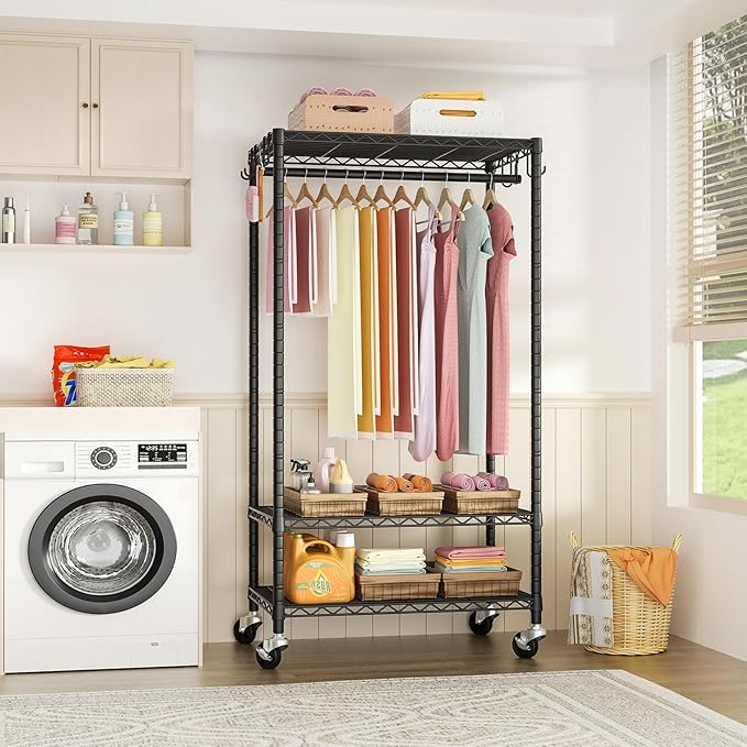 FUTASSI P6 Rolling Clothes Rack Heavy Duty, Clothing Racks - Image 3