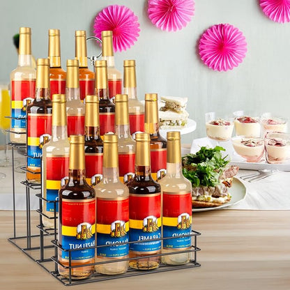 16 Bottle Capacity Coffee Syrup Organizer 4 Tier Coffee Syrup Stand Shelf - Image 6