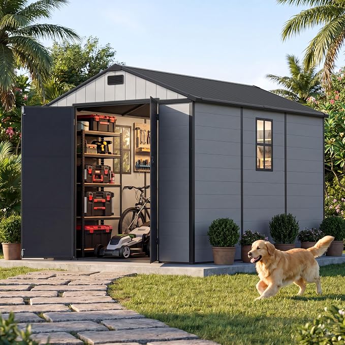 Patiowell 8x10 FT Resin Outdoor Storage Shed - Image 6