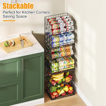 JKsmart 6-Tier XXL Stackable Wire Basket, Snack Organizer - Image 5