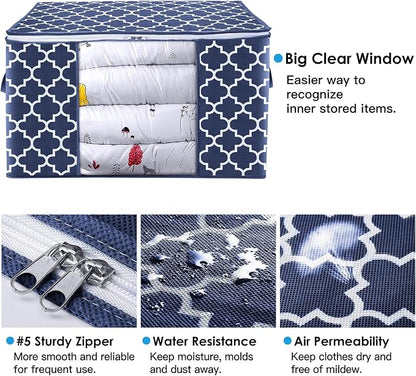 WISELIFE Storage Bags, Large Blanket Clothes Organization and Storage Containers - Image 3
