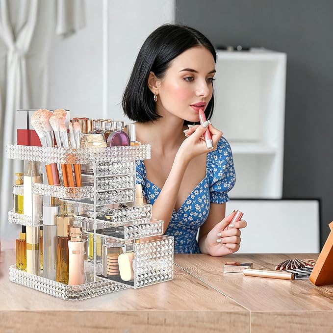 360 Rotating Makeup Organizer for Vanity, Large Skin Care Organizer - Image 7