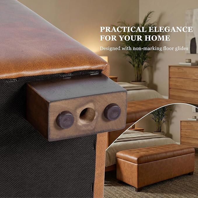 HomePop 46" Tufted Storage Bench - Image 4