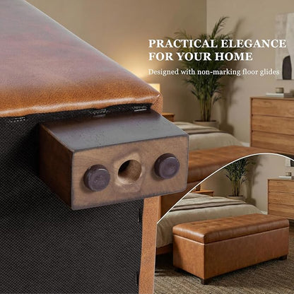 HomePop 46" Tufted Storage Bench - Image 4