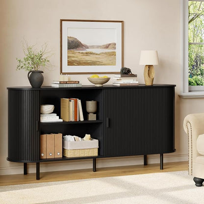Buffet Sideboard Cabinet with Storage, Modern Accent Coffee Bar Console Table - Image 5