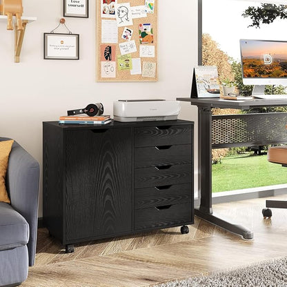 5-Drawer Wood Drawer Cabinet, Office Storage Cabinet - Image 2