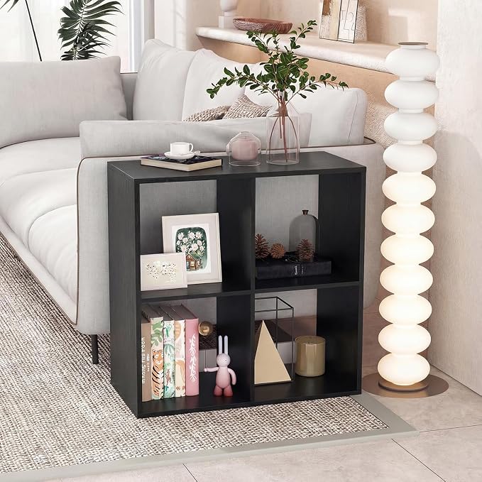 POWERSTONE 4 Cube Storage Organizer, 2 Tier Cubby Bookshelf Freestanding - Image 3